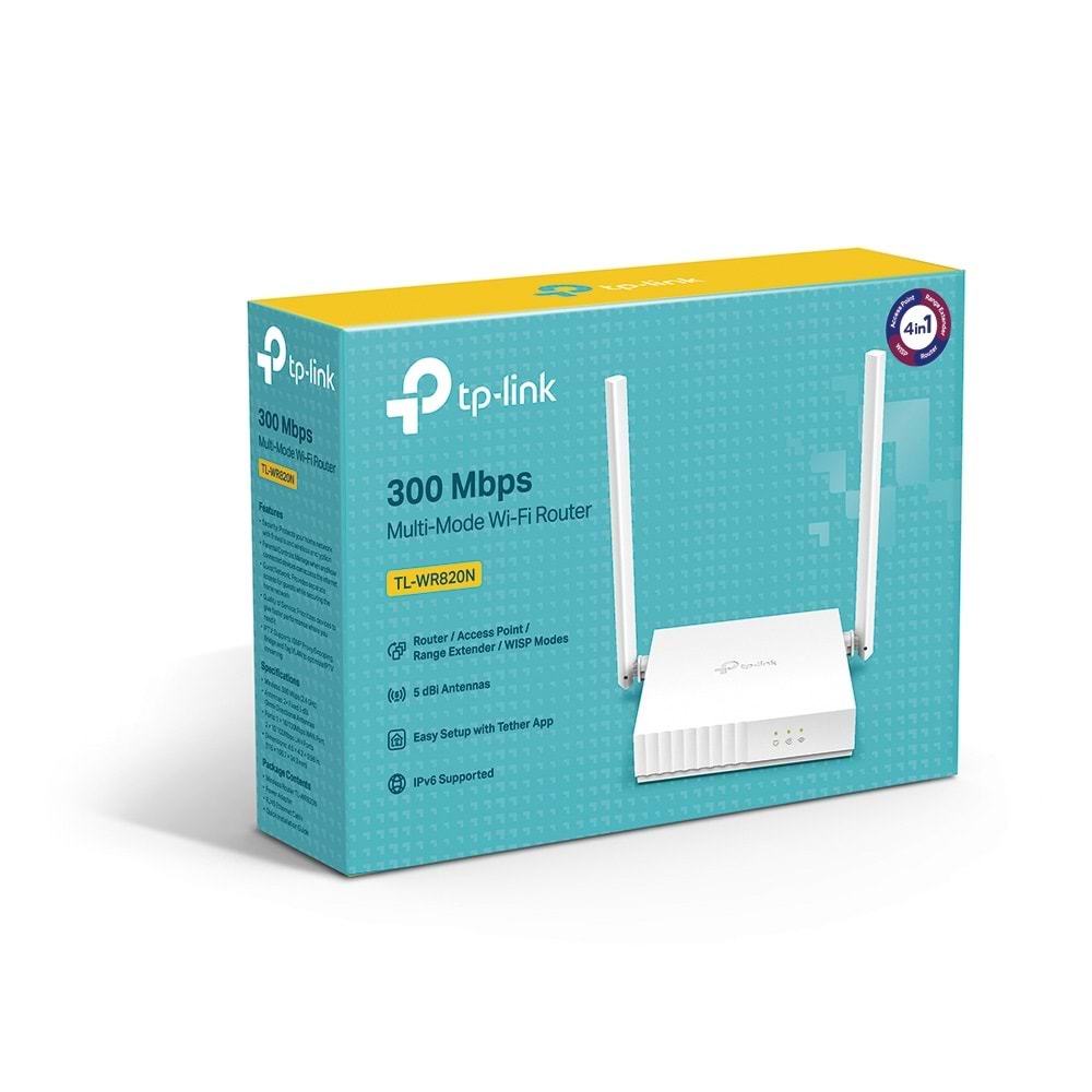 TP-LINK TL-WR820N 3 PORT 300MBPS 2.4GHz 2xFIXED ANTEN ROUTER