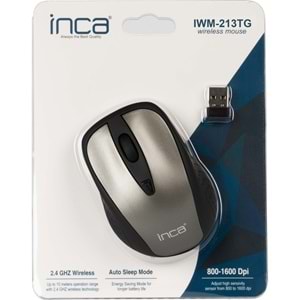 INCA IWM-213TG Nano Alıcılı Kablosuz 2.4Ghz Gri Mouse